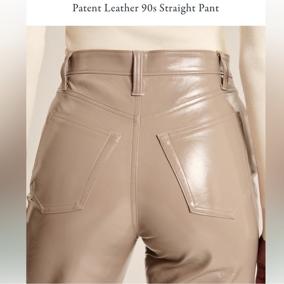 Abercrombie & Fitch 90’s Straight Ultra High Rise Curve Vegan Patent 28 6s 26 2s - Picture 4 of 12